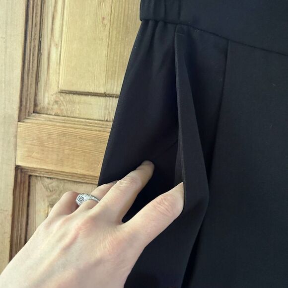 AllSaints US 2 / UK 6 Black Koro Trousers Slim Leg Elastic Waist - Picture 3 of 10